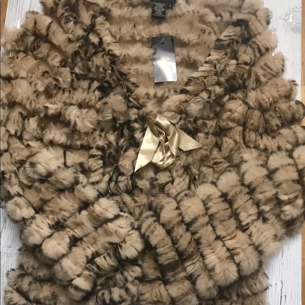 BCBG Max Azria Rabbit Fur Jacket size M